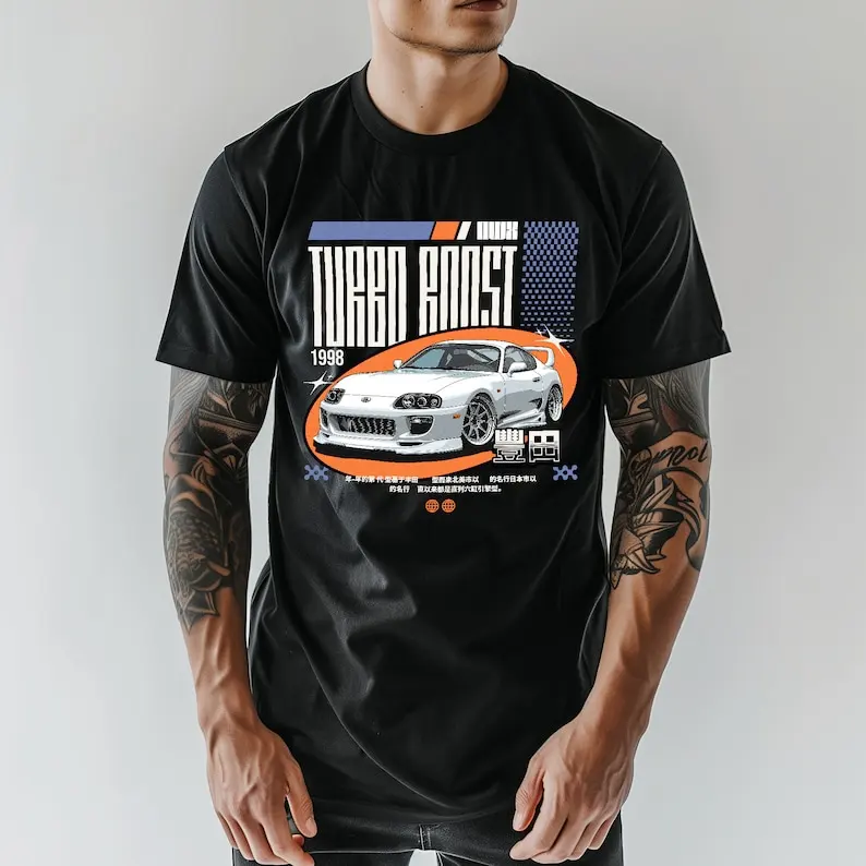 JDM Japan Streetwear Auto T-Shirt - Turbo Boost Tuning, Race, Japanese Streetracing