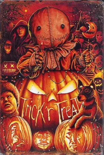 Sam in Jack O Lantern Trick 'r Treat Halloween Horror Movie Tin Metal Sign