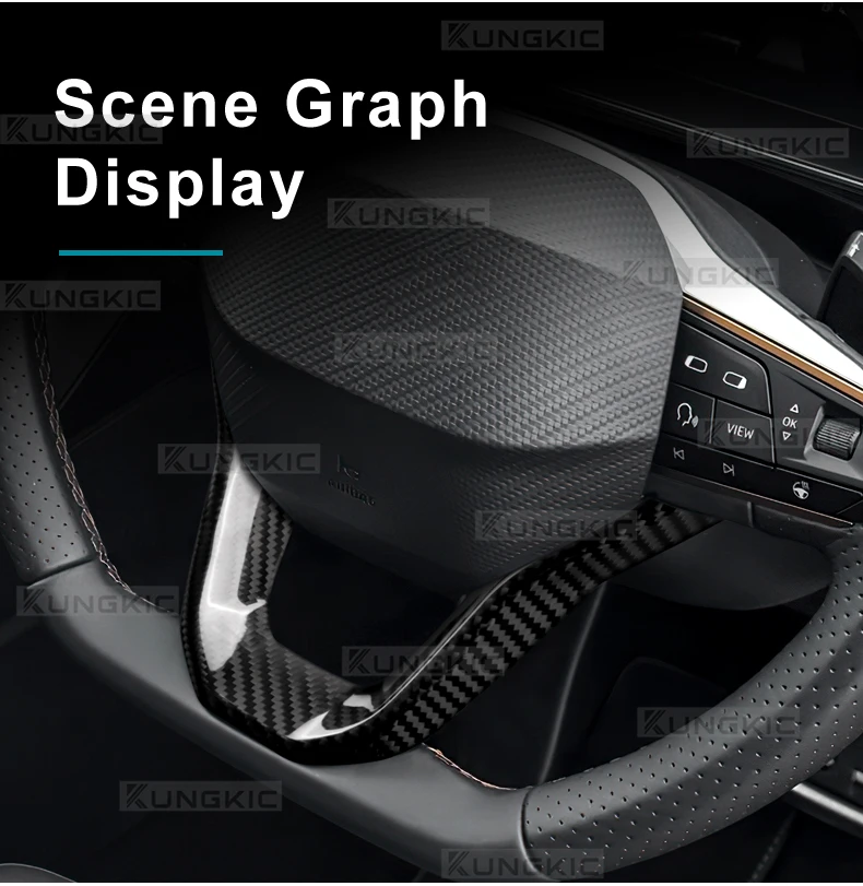 Echte Trockencarbon-Zierleiste für Seat Ateca/Ibiza/Leon/Tarraco für For Seat Arona/Seat ibiza/Cupra Bron 2022 2023 2024 2025 2026 Seat Ateca/Seat Leon/Seat Tarraco/Cupra Ateca/Cupra Formentor/Cupra Leon 2 Auto-Lenkrad – Detail 2