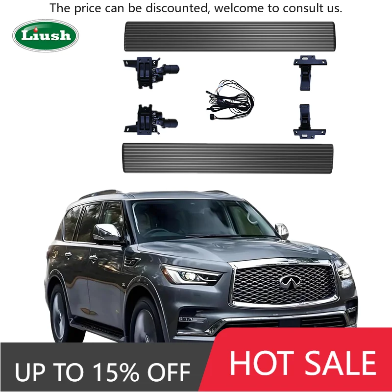 

Customized Side Pedal LIUSH Colorful Electric Side Step LED Lights Electric Pedal Auto Running Board For Infiniti QX70 2013+