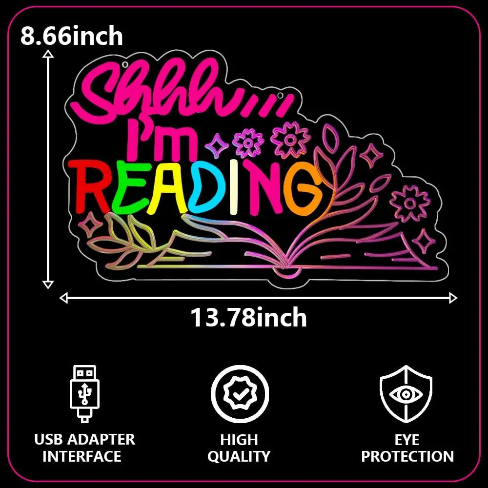 قراءة ضوء النيون النيون تسجيل USB عكس الضوء LED النيون تسجيل الجدار الديكور لغرفة النوم غرفة المعيشة هدايا حفلة عيد ميلاد #4