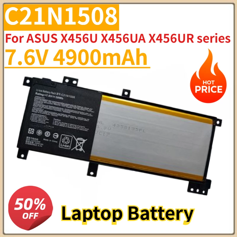 

High Quality New C21N1508 Laptop Battery 7.6V 4900mAh For ASUS X456U X456UA X456UR series