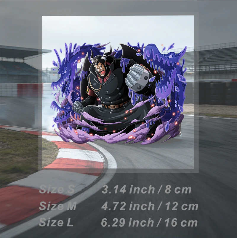 Car Stickers 3D Anime Character Mechanical Arm Purple Flame Vinyl Decal Waterproof Die Cut for Trunk Auto Decor