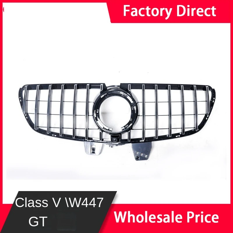 Chrome Black Diamonds Style Bumper Grille For Mercedes Benz V-Class W447 V250 V260 2021-2023 GTR Style Front Racing Grilles