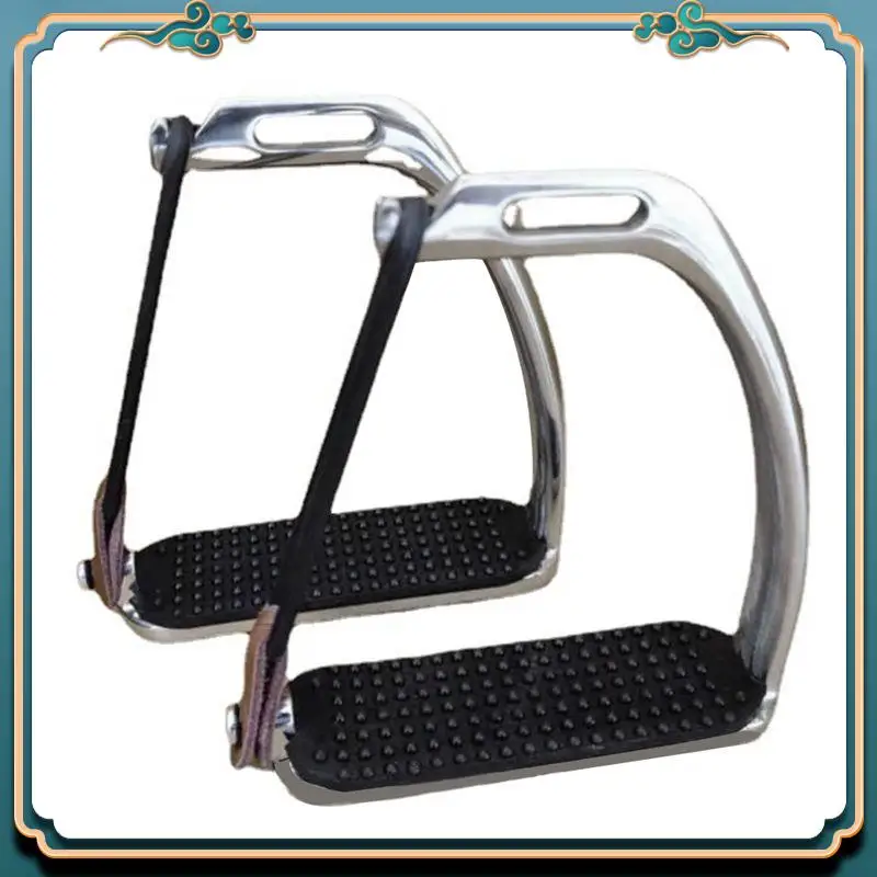 高強度鐙-馬術安全鐙-シルバーポリッシュステンレス鋼鐙-屋外競技用子供用具-強く推奨