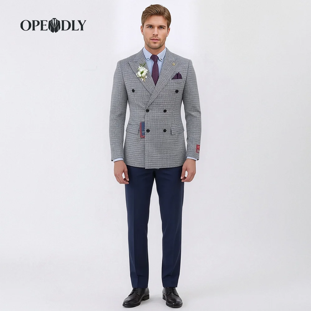 

OPEODLY Men's Slim Fit 3 Piece Tuxedo Suit - One Button Blazer Jacket Vest Pants Set for Formal Wedding And Business Occasions