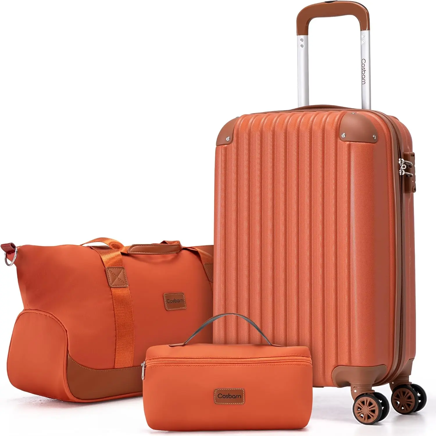 

3-Piece Carry-On Luggage Set: 20-Inch Airline-Approved Hardshell Suitcase with Wheels, TSA Lock, and Duffel Bag for Men & Women