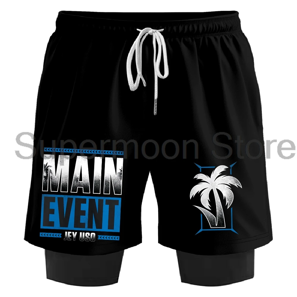 

Jey Uso Main Event Sweatshorts Men's 2 in 1 Running Shorts Women Basketball Pants Unisex Outdoor Sportwear
