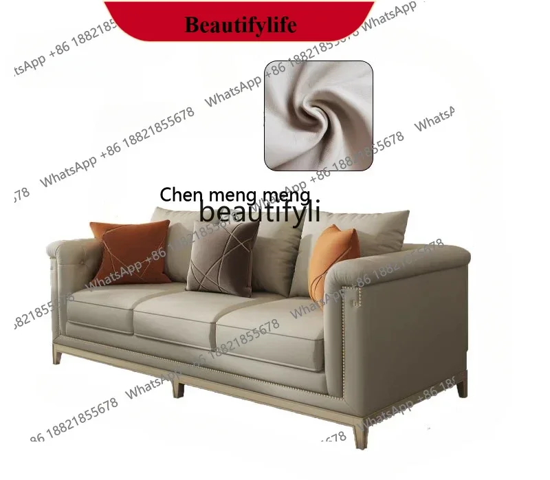 z183 American Fifth Avenue sofa solid wood luxury Italian sofa villa home designer leather sofa