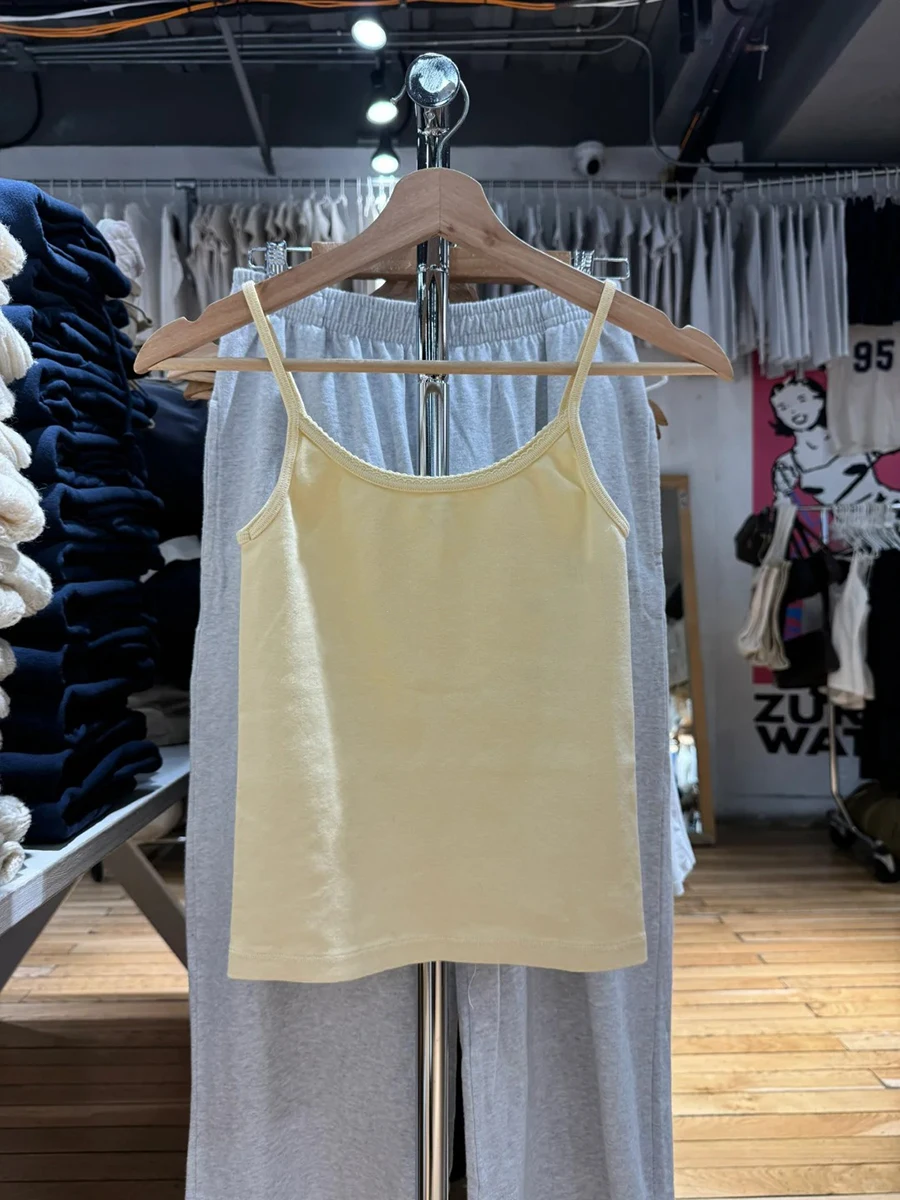 Butter Yellow Cotton Tank Pant - đánh giá và giá Embroidery Yellow