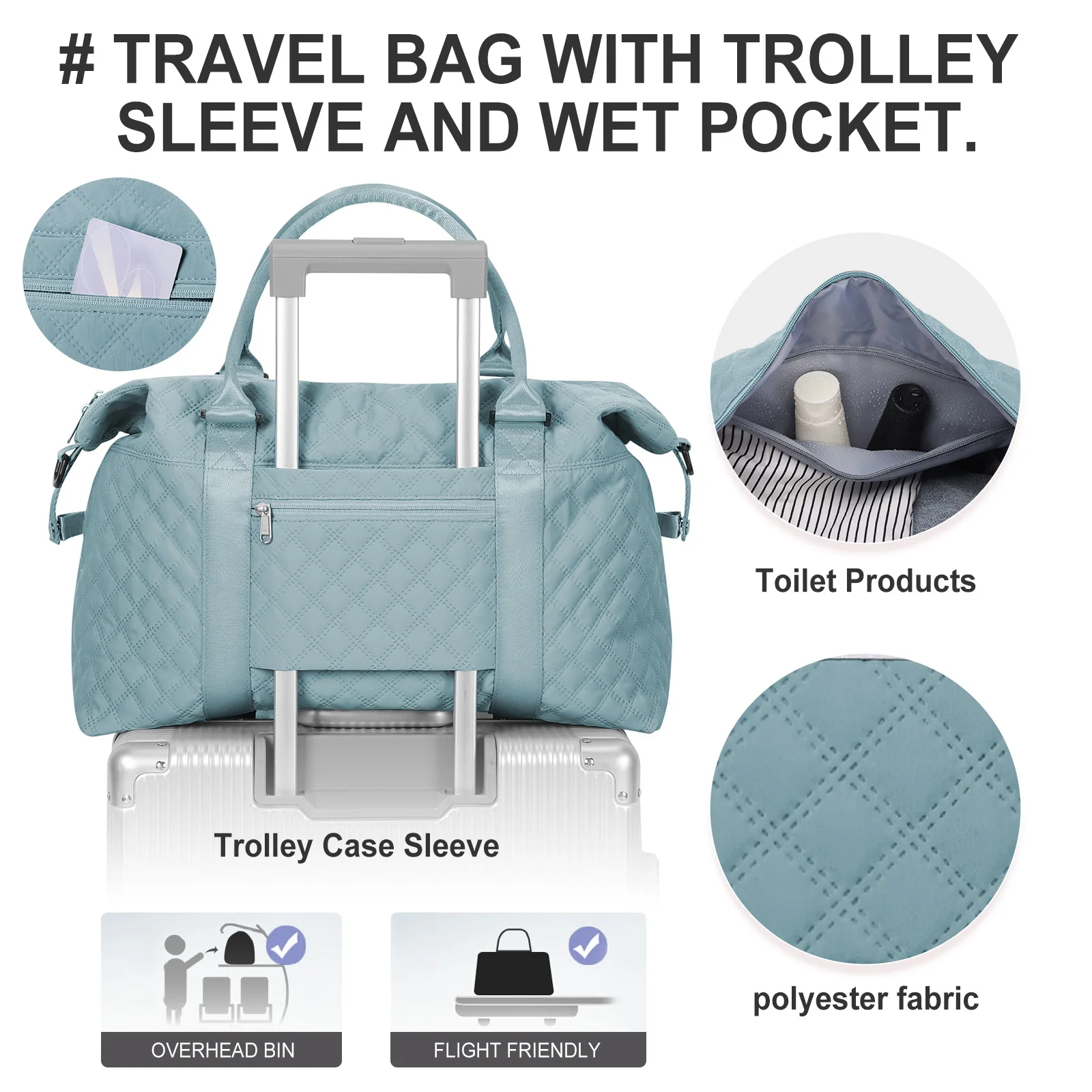 حقائب الأمتعة حقيبة المقصورة حقيبة السفر، حزمة حقائب اللياقة البدنية الرياضية، حقيبة عطلة نهاية الأسبوع على شاطئ البحر قصيرة المدى، فصل جاف مبلل