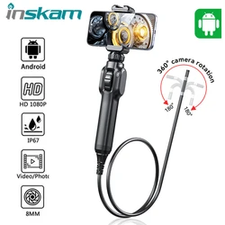 Articulating Borescope 1080P Two-Way 360° Endoscope Camera 8.5mm IP67 Waterproof Probe For Android Car Engine Inspection Camera