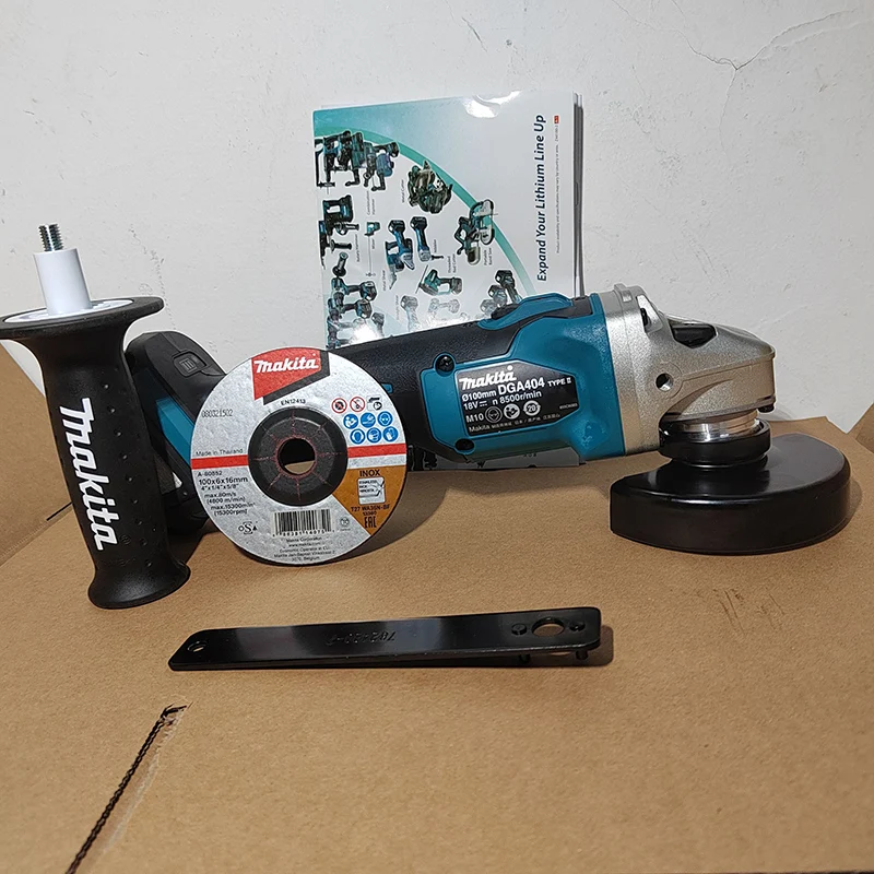 Makita DGA404 Brushless Variable Speed Electric Angle Grinder 18v Li-Po 100mm Woodworking Cutting & Sanding Power Tools