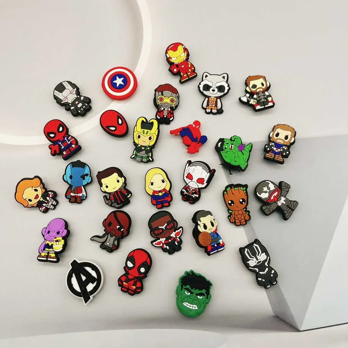 Marvel Super Hero Series Shoe Buckle Q Version DIY Croc Charms Accessories Sneakers Decoration Kids Party X-mas Birthday Gifts