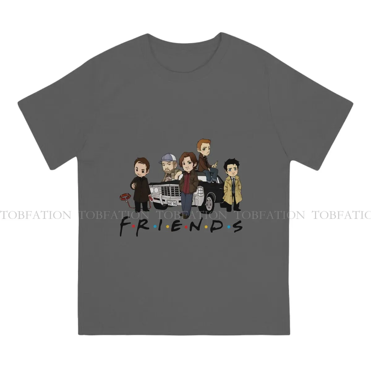 Supernatural Winchester 100% Cotton TShirts Friends Cartoon Print Men's T Shirt Hipster Tops 6XL