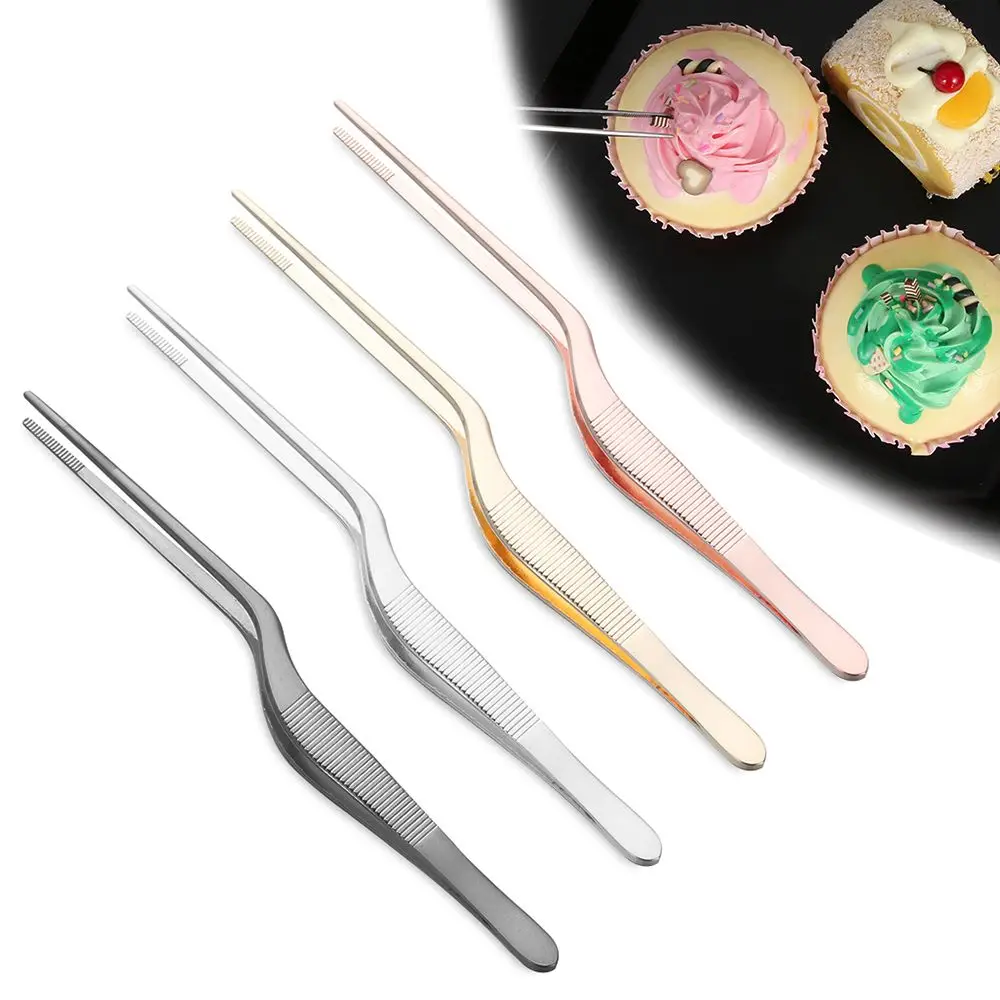 Hot Kitchen Tool Serving Presentation Food Tweezer BBQ Clip Barbecue Tongs Stainless Steel