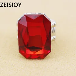2020 personalized and elegant ladies big ring, big glass stone, multiple colors for women, fashionable elastic elastic finger ri