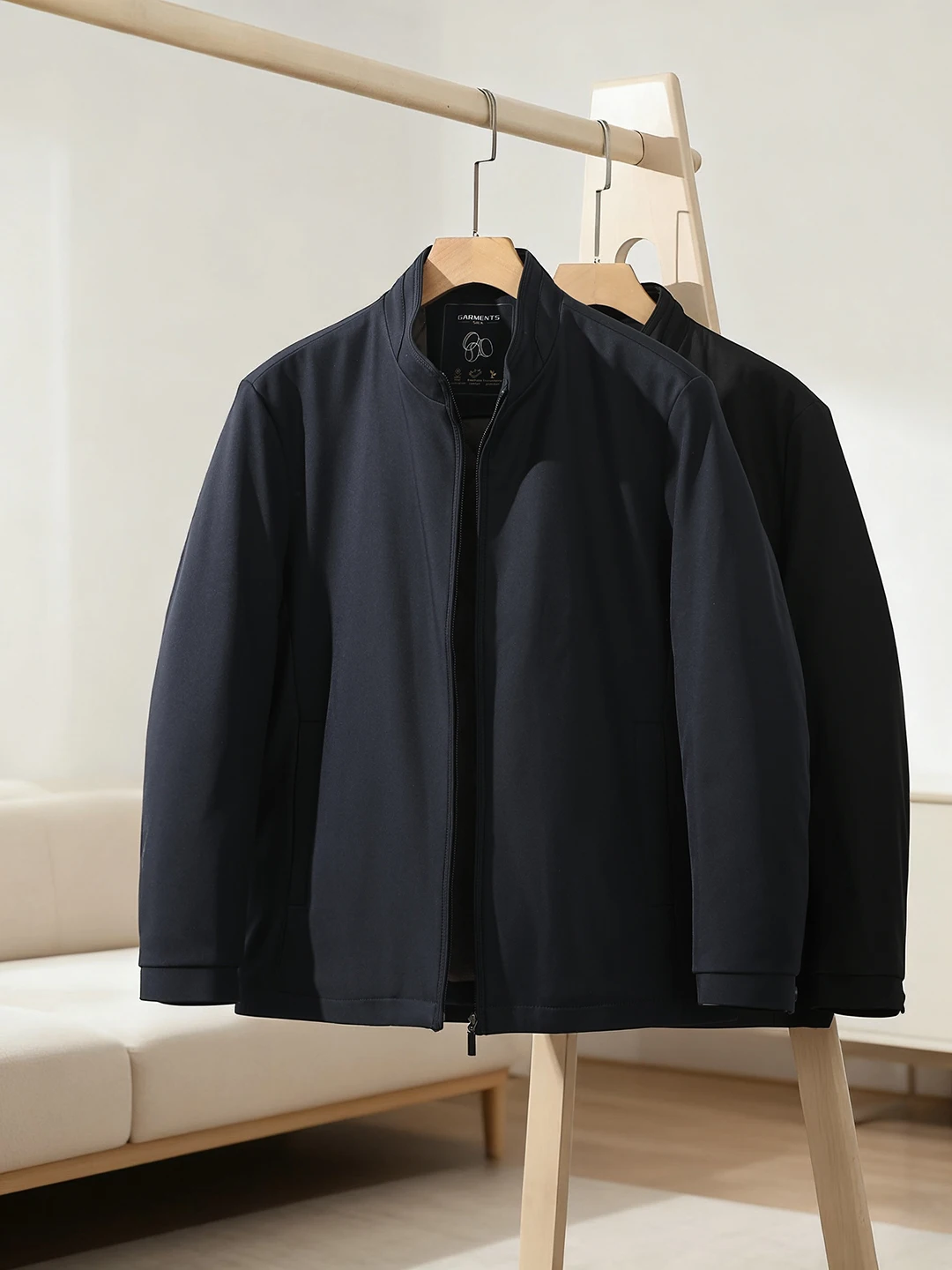 

Ele Silk Filled Men's Winter Busin Casual Collar Stand up Windproof Warm Cotton Jaet Dad Coat Stand Fit 2025 Winter