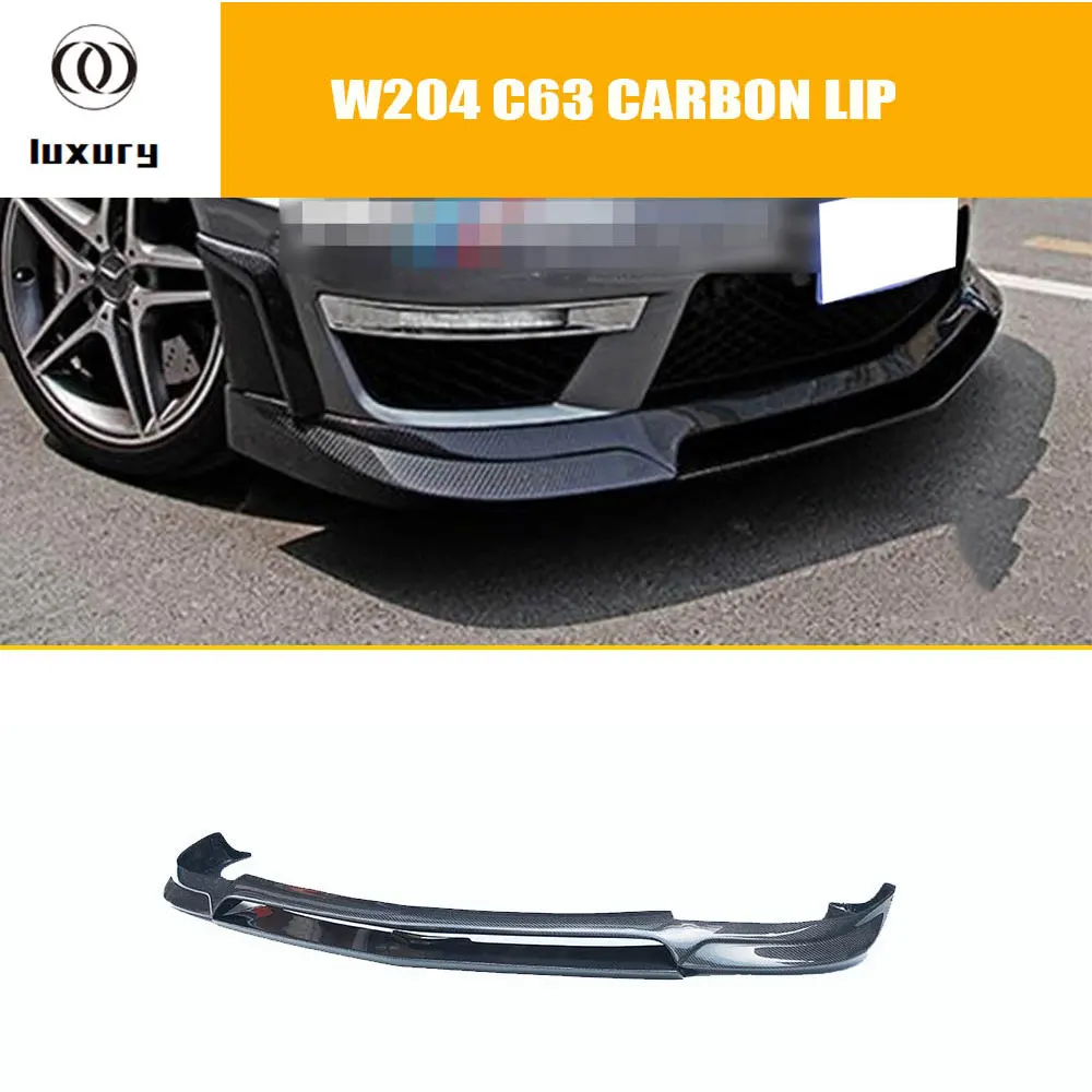 Real Carbon Front Bumper Chin Lip Spoiler Splitter for Benz W204 C63 4door & 2door 2012-2014 ( Not fit 09-11)