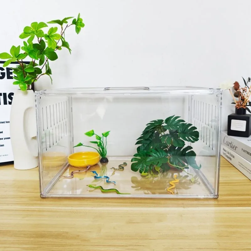 Snake Breeding Box Anti-escape Breathable Reptiles Terrariums Gecko Lizard Horned Frog Breeding Cage Reptile Pet Kennel House view 4