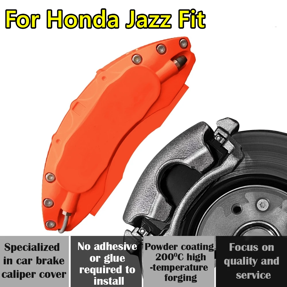 For Honda Jazz Fit Car Brake Caliper Cover Aluminum Alloy Metal Exterior Kit Fit 1.3L 1.5L LX LXS SE EX EXLI CVT MT 2004 2023