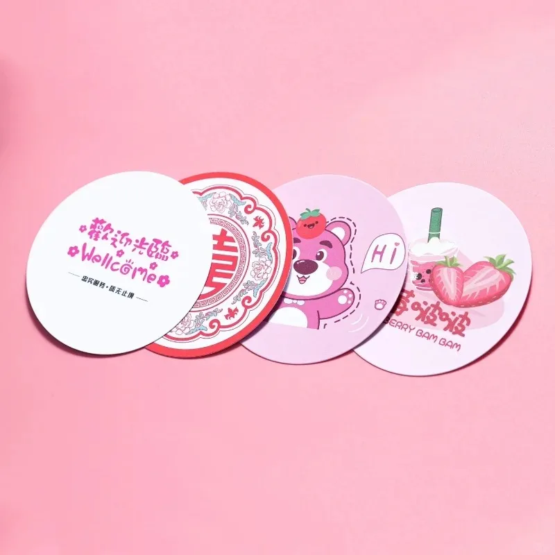 200PCS Customized Content Personalized Logo Paper Bar Hotel Coffee Milk Tea Beverage Disposable Hot Drink Coaster
