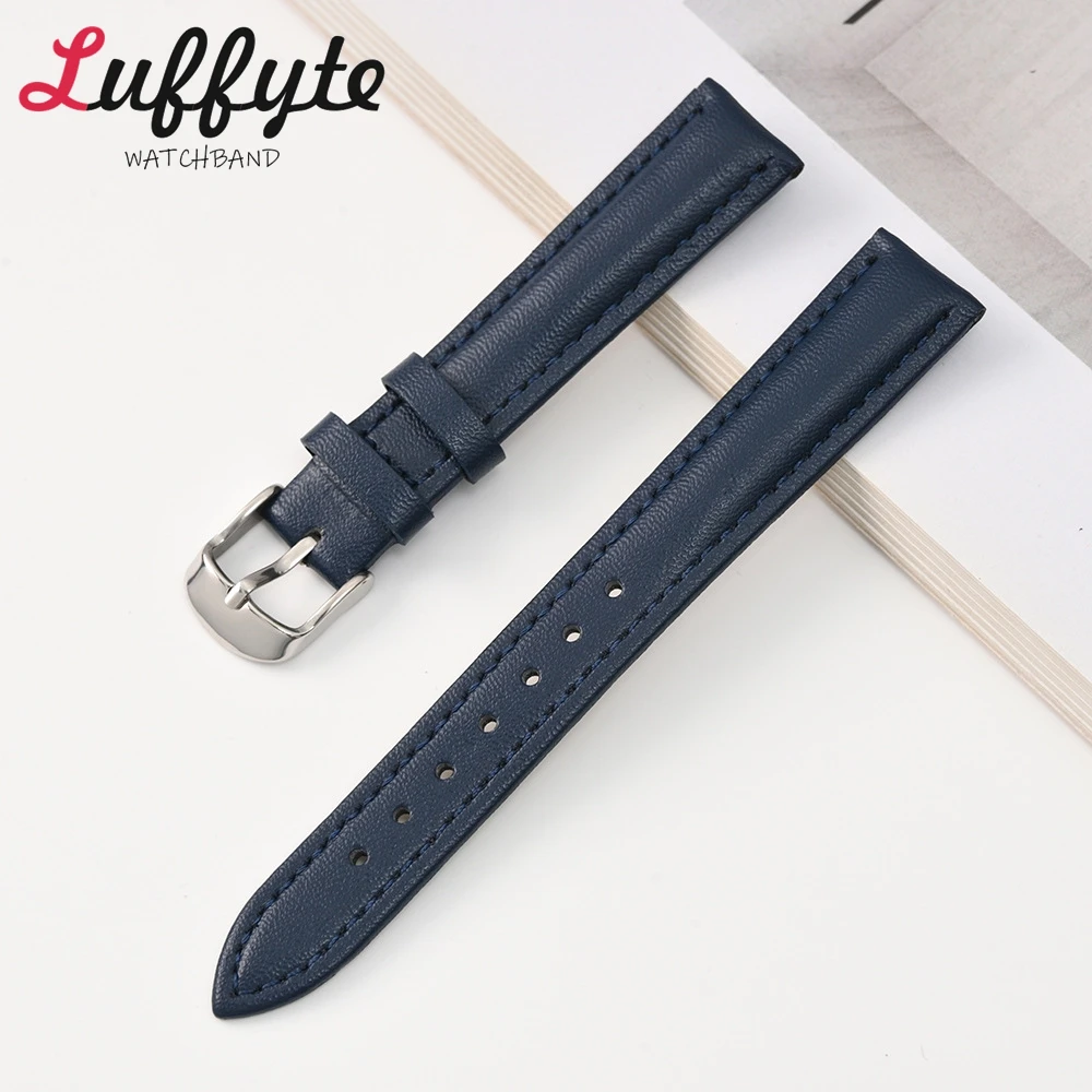 Деловой мягкий кожаный ремешок, аксессуары для часов, универсальный сменный ремешок для часов 16 мм, 18 мм, 20 мм, 22 мм