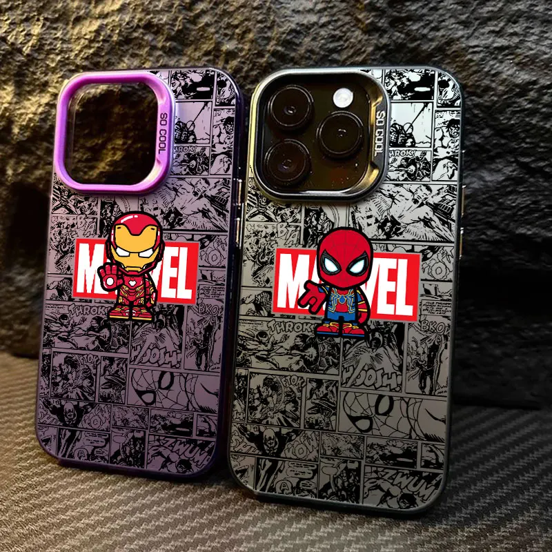 Ironmans Spidermans Phone Case For iPhone 17 17e 16e 16 15 14 13 12 11 mini Pro Max X XR XSMAX Air Plus Anti Fall Matte Cover