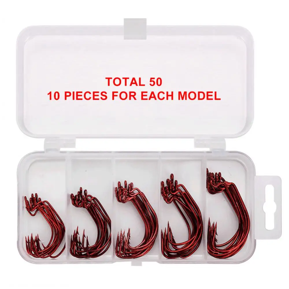 Box 5 Style Sea Fishing Box Mustad Offset Hook 2# 1# 1/0# 2/0# 3/0# Carp Snap Fishing Big Hooks Tackles Fish Hook Sets