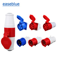 Industrial Plug and Socket 5pin 3core 3P/4P/5P Electrical Connector 16A 32A IP44 Wall Mounted Socket 220V 380V 415V MALE FEMALE