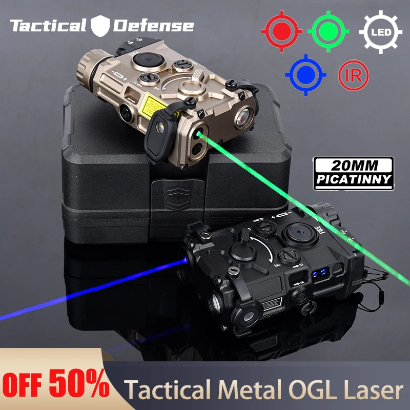 WADSN Tactical OGL Red Green Blue Dot Sight Metal Laser White Light Strobe Fit 20mm Rail Hunting Weapon Airsoft Scout Accessory