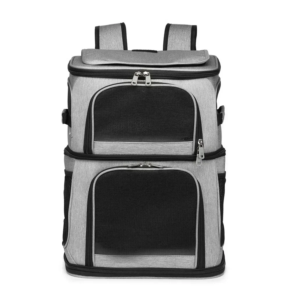 

Breathable Double-decker Pet Bag Outdoor Portable Foldable Cat Backpack Wear-resistant Dog Carrier