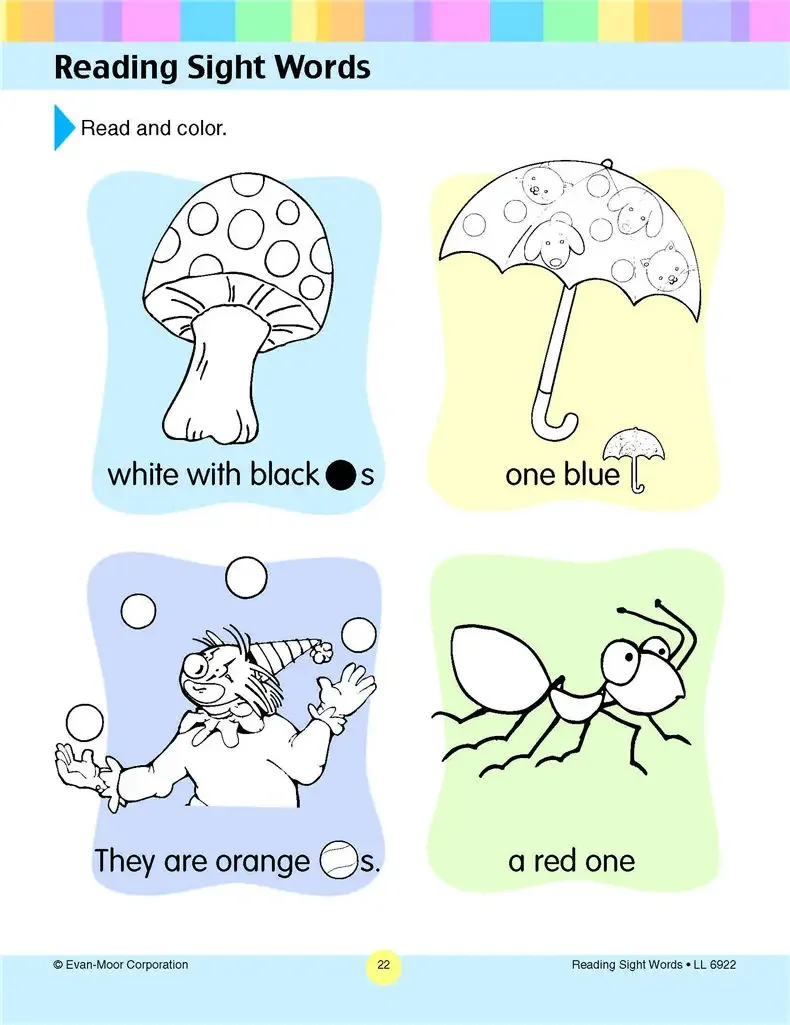 خط التعلم Evan-Moor: كلمات القراءة البصرية، الصف 1 - 2 المصنف، الذين تتراوح أعمارهم بين 6 7 8 9 كتب الكلمات الإنجليزية 9781596731844 #3