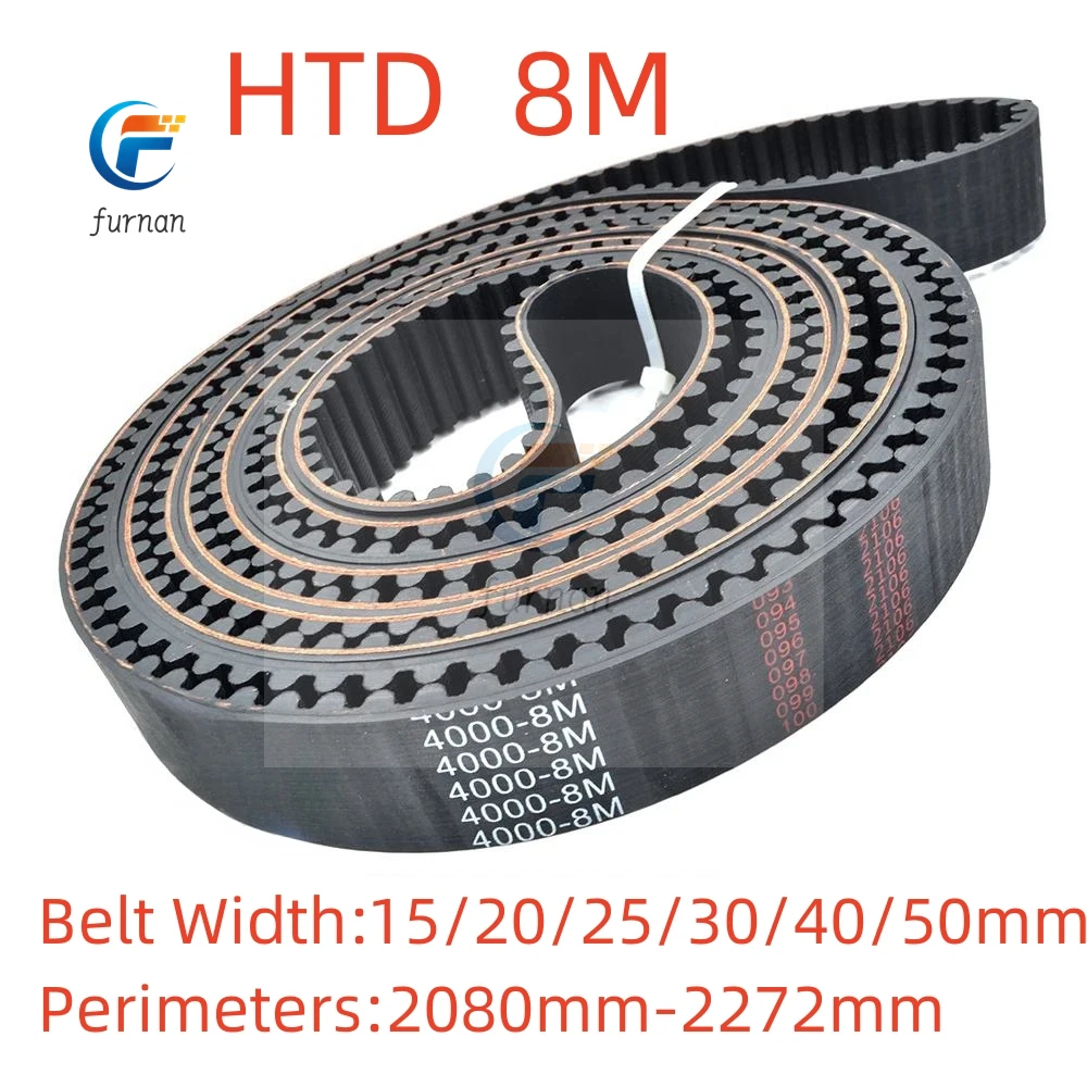 

HTD 8M Rubber timing belt length 2080/2096/2104/2120/2128/2136/2160/2176/2184/2200/2208/2224/2240/2248/2256/2272mm Width15-50mm