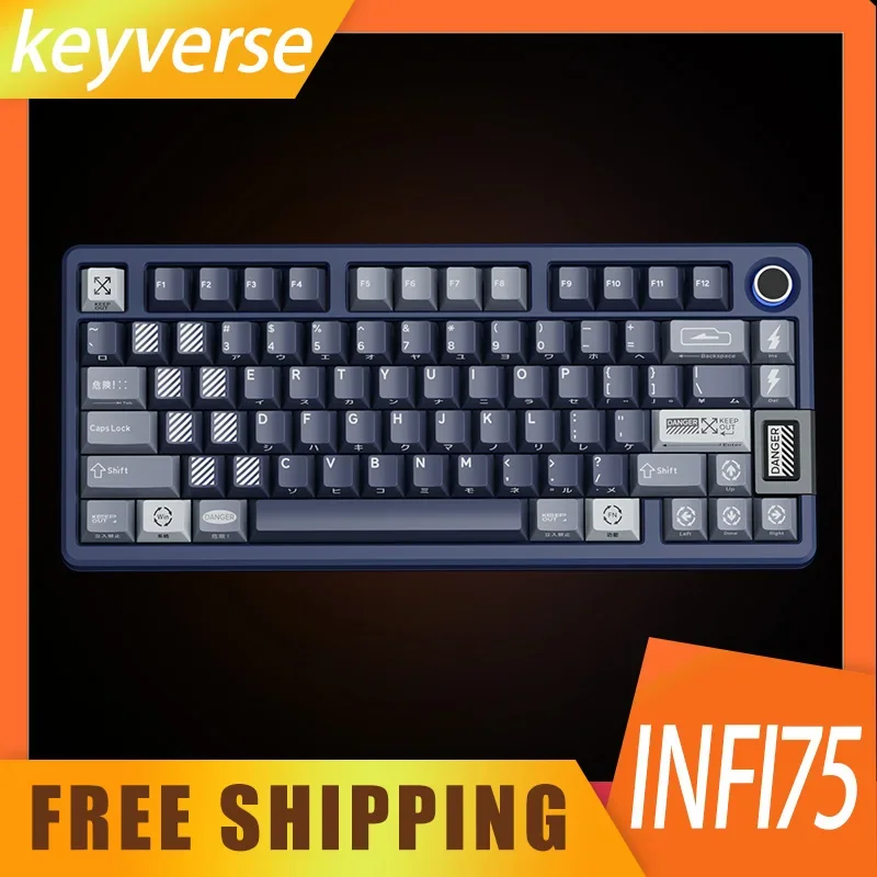 

Keyverse Infi75 Keep Out Gaming Keyboard Wireless Three Mode Mechanical Keyboard Hifi Rgb Gasket Multifunctional Knob Pc Game