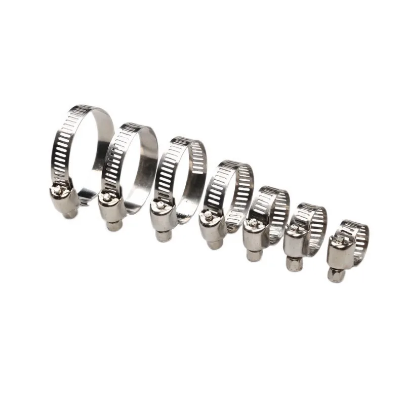 50Pcs Boxed American Style Hose Clamp Universal Stainless Steel Pipe Clip Fastener for Car Water Pipe Oil Tube Connection