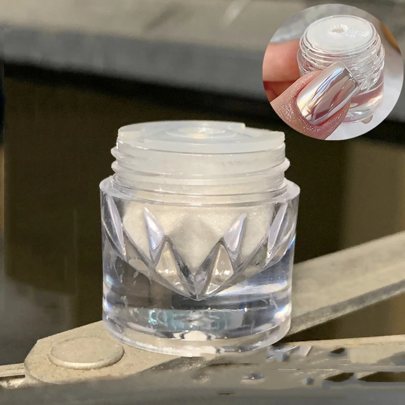 1병 화이트 문라이트 네일 파우더 순중량 0.5g 초미세 오로라 미러 효과 크롬 피그먼트 더스트 젤 폴리쉬 네일 아트 장식용