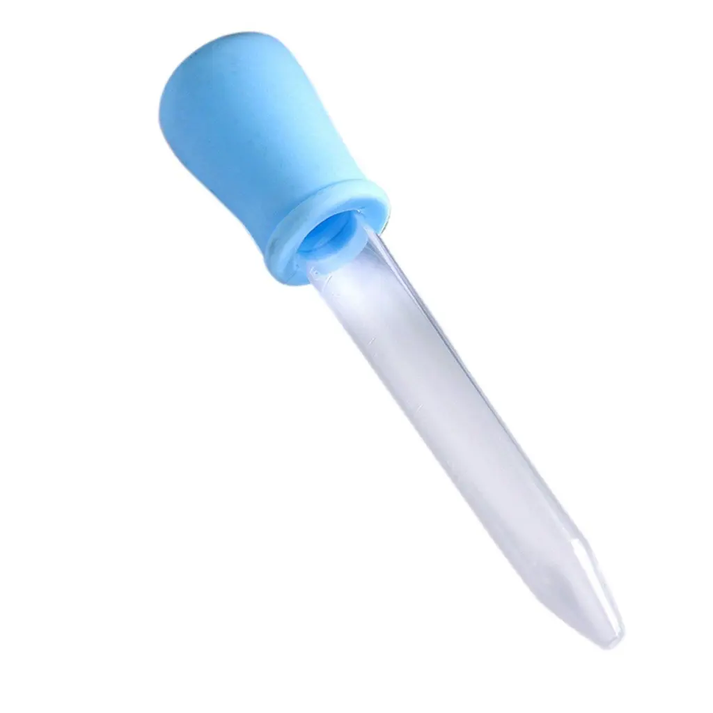 5ml Clear Plastic Pipette Liquid Medicine Dropper Blue for Baby