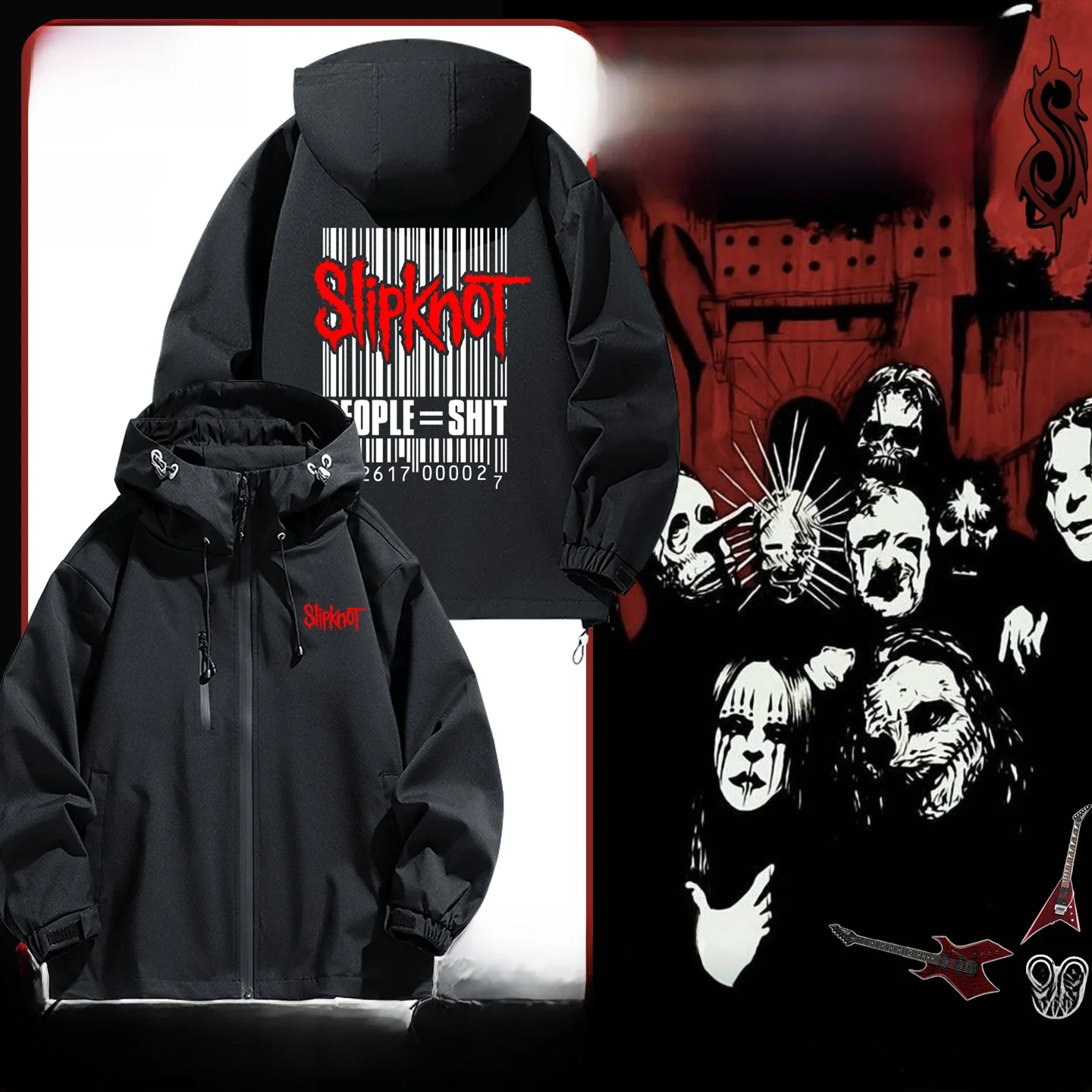 

Модная верхняя одежда в стиле Heavy Metal Ro Band ex Jaet Stand Fit с декоративной молнией для мужчин и женщин от Zuo Di