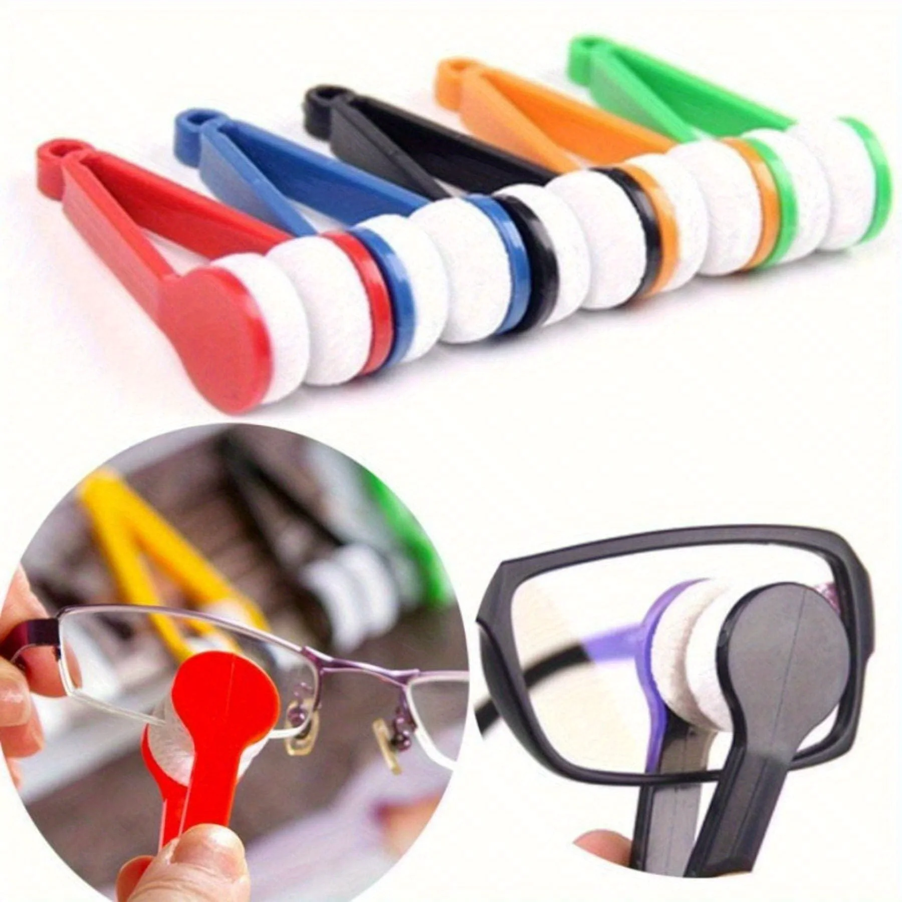 2pc Random Color Portable Glasses Cleaning Brush, Reusable Glasses Cleaning Agent, Glasses Brush Cleaning Tool