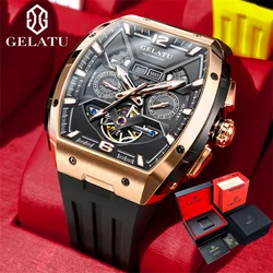 GELATU 6013 Tourbillon Men's Watch Luxury Brand Multi functional Sapphire Waterproof Men Automatic Mechanical Watch Reloj Hombre