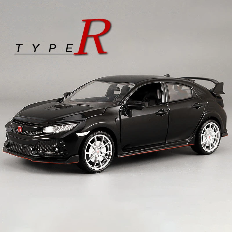 1:24 HONDA CIVIC TYPE-R Alloy Model Car Toy Diecasts Casting Sound and Light Car Toys For Children Vehicle