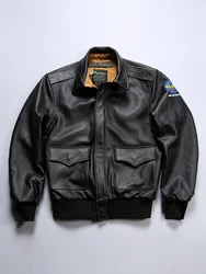American A2 top layer cowhide flight suit jacket for men, limited direct supply, lapel genuine leather jacket