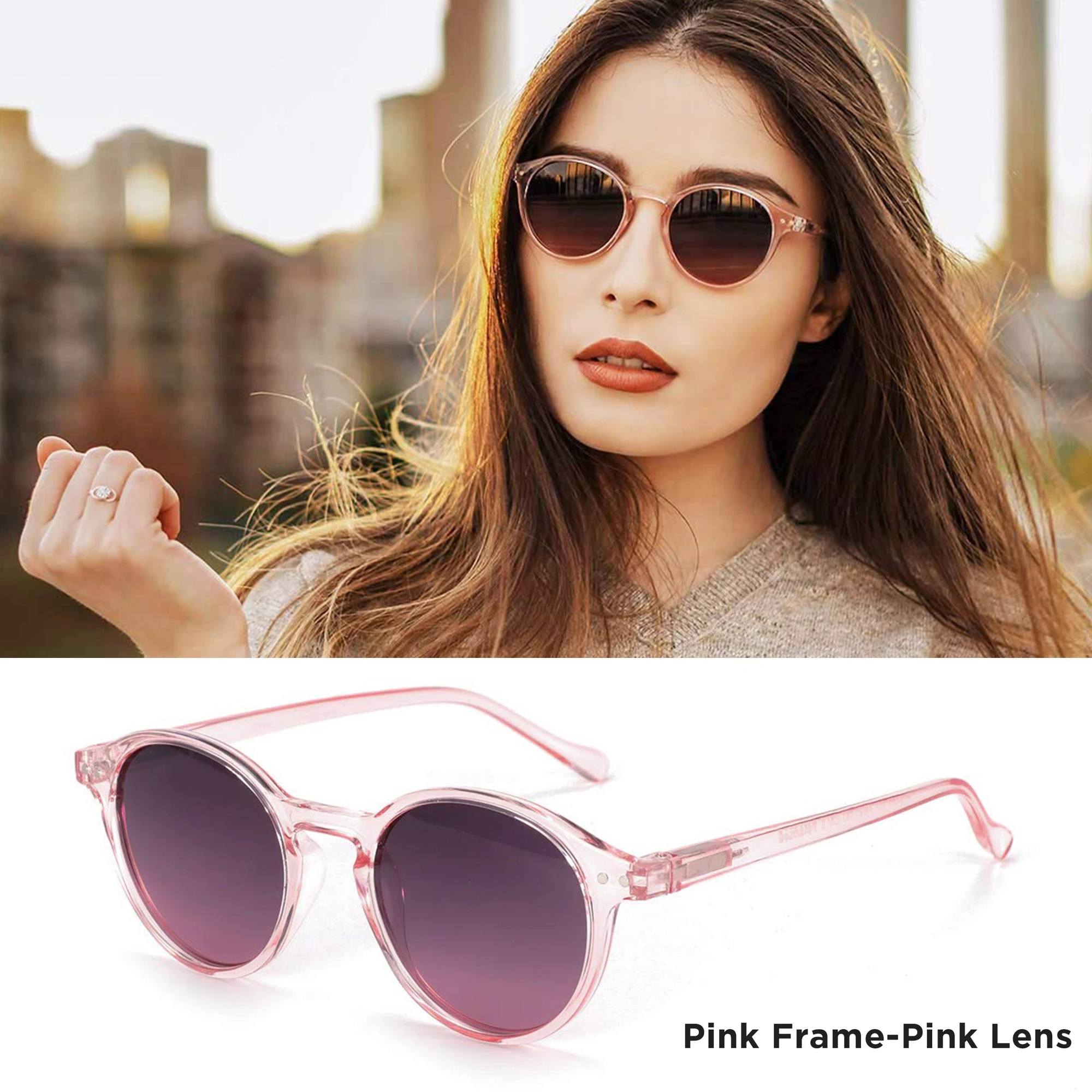 AIR EIGHT Round Plastic Sunglasses For Men And Women Polarized UV400 Casual Outdoor Sun Glasses