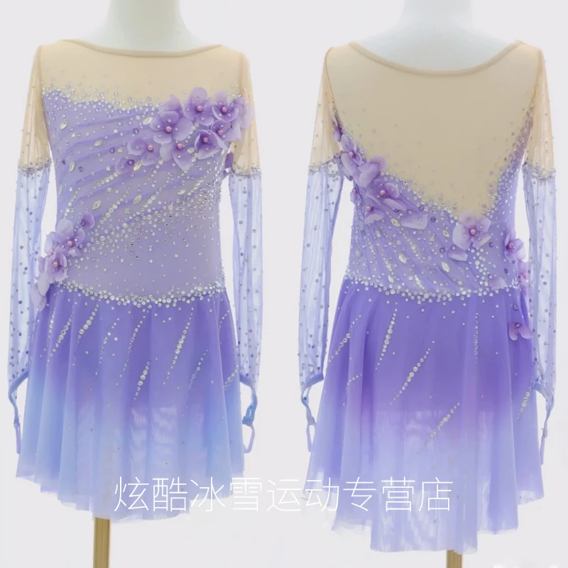 Figure skating costume female performance costume female custom stage costume blue new