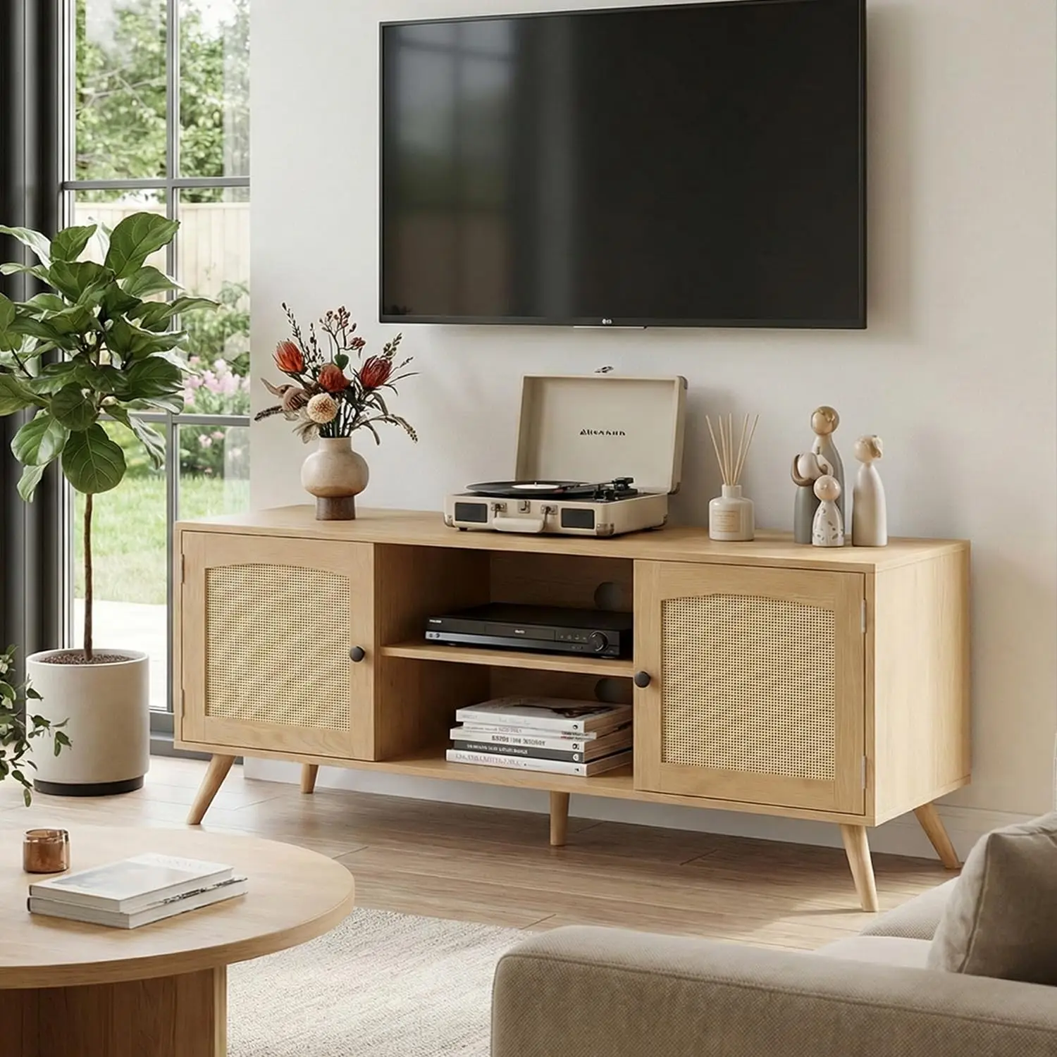 Rattan TV Stand 55/60 Inch 53