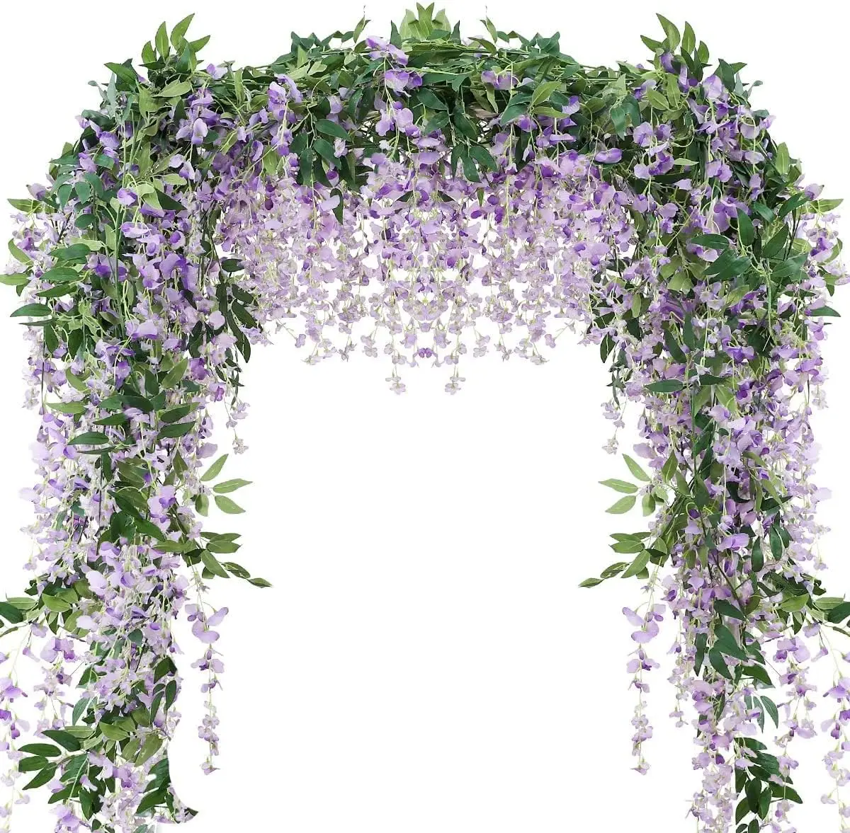 

3Pcs 7.2Ft/Piece Artificial Flowers Wisteria Garland Artificial Wisteria Vine Hanging Flower Greenery Garland for Home G
