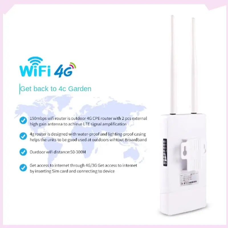 

B24B Outdoor 4G Wifi Router 150Mbps Wi Fi Router With Sim Card All Weather Wifi Waterproof Booster Extender EU Plug Easy Install