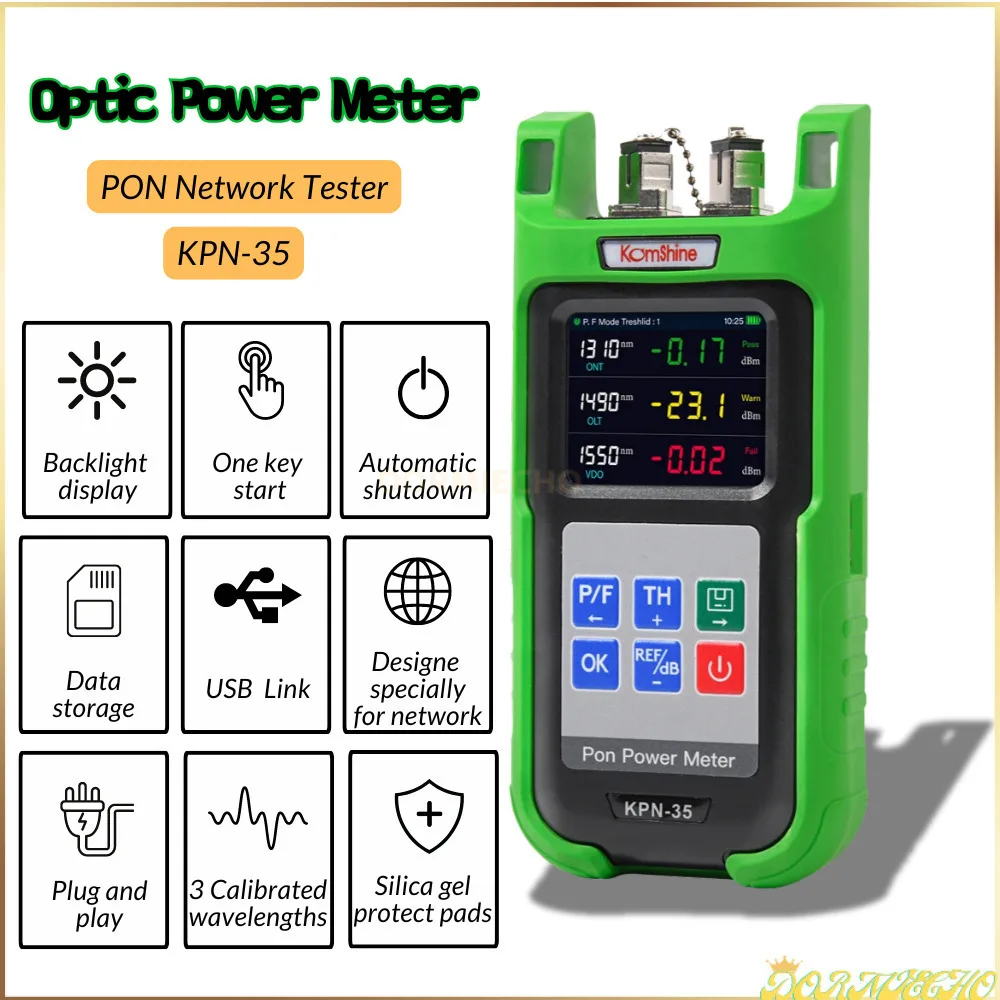 

Optical Fiber Power Meter KPN-35 1310 1490 1550nm Medidor De Potencia Optic PON Network Tester With APC Or UPC Connector kpn-35