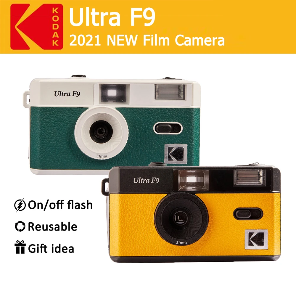 

Kodak Film Camera 35mm Ultra F9 Focus Free Reusable Built in Flash multiple colors with package Portable Mini Cute Gift